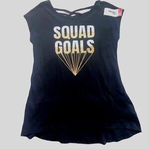 Epic Threads Girls Short Sleeve 'Squad Goals' Shirt-Black-Size XL-NWT